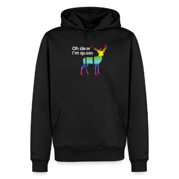 Oh Deer I'm Queer - Gay Pride - Men’s Premium Organic Hoodie - black - Front - Nico (187cm)