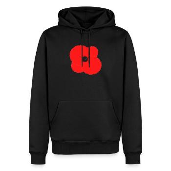 Mohnblume - Männer Premium Bio Hoodie - Schwarz - Vorne - Nico (187cm)