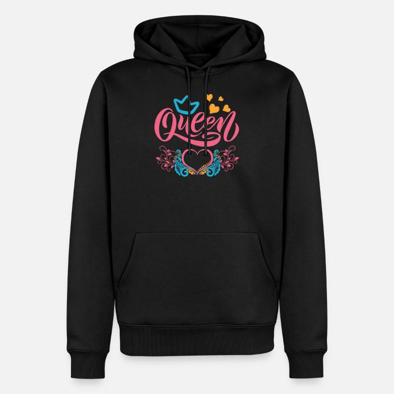 Reine - Sweat à capuche Premium bio Homme - noir