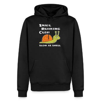 Joggen Laufen Sport Schnecke Running Geschenk Fun - Männer Premium Bio Hoodie - Schwarz - Vorne - Nico (187cm)
