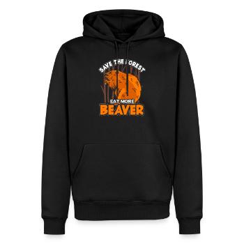 Castor castor - Sweat à capuche Premium bio Homme - noir - Devant - Nico (187cm)