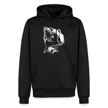 Bear Strong as a Bear Brown Bear Bear Gift Wildlife - Men’s Premium Organic Hoodie - black - Front - Nico (187cm)