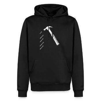 Hammer und Nägel - Männer Premium Bio Hoodie - Schwarz - Vorne - Nico (187cm)