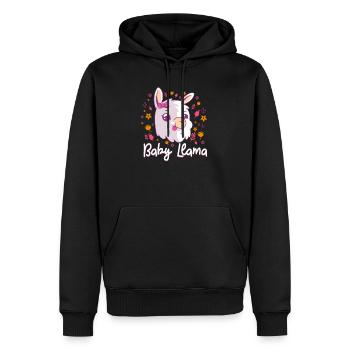 Baby Lama T-Shirt Geschenk Kinder - Männer Premium Bio Hoodie - Schwarz - Vorne - Nico (187cm)