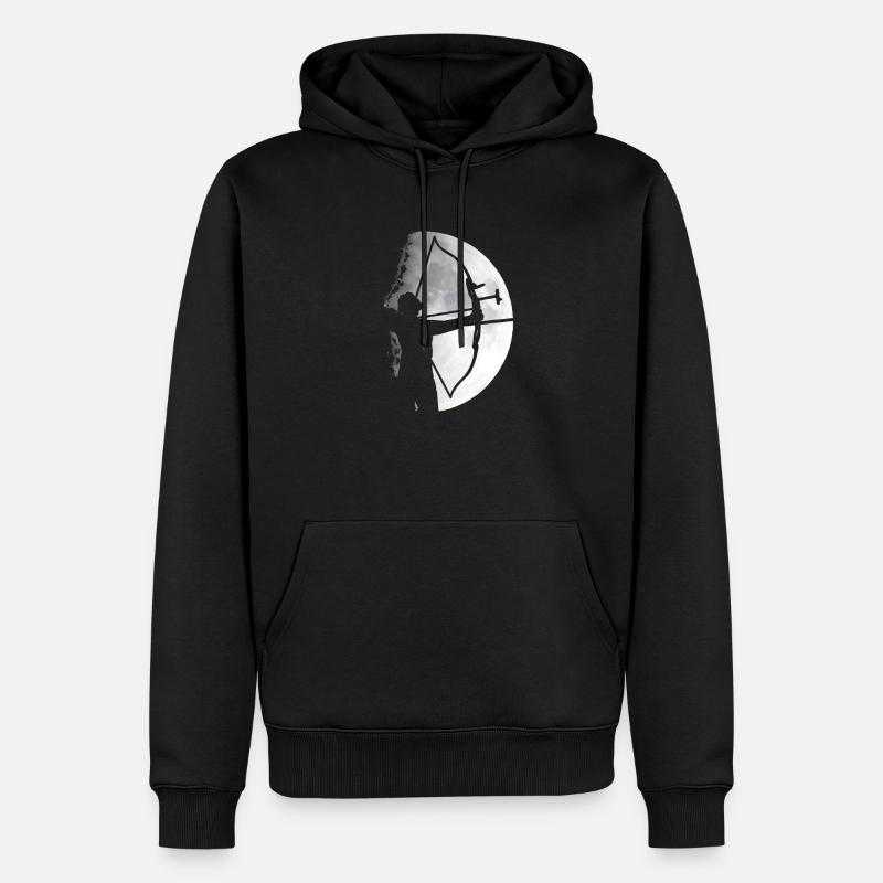Archer lunaire - Sweat à capuche Premium bio Homme - noir