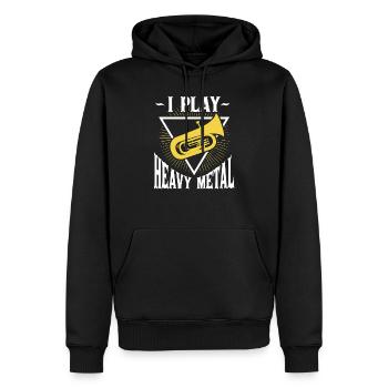 Je joue du Heavy Metal Tuba Orchestra Instrument Brass - Sweat à capuche Premium bio Homme - noir - Devant - Nico (187cm)