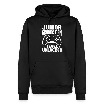 Junior Groomsman Groom Témoin Cadeau Gamer - Sweat à capuche Premium bio Homme - noir - Devant - Nico (187cm)