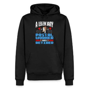 Postman Pension Post Retired Postal Worker - Men’s Premium Organic Hoodie - black - Front - Nico (187cm)
