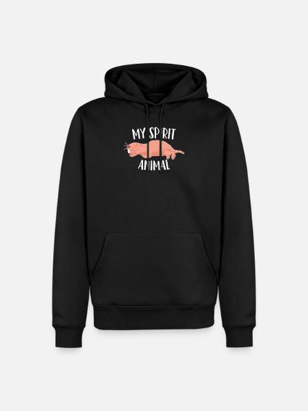 Nackte Maulwurfsratte - Mein Geistestier - Männer Premium Bio Hoodie - Schwarz