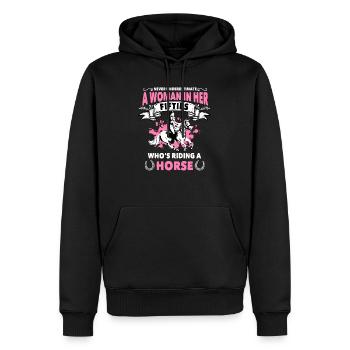 50 ans cavaliere chemise cadeau cheval - Sweat à capuche Premium bio Homme - noir - Devant - Nico (187cm)