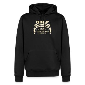 T-shirt golfeur cadeau guide de golf - Sweat à capuche Premium bio Homme - noir - Devant - Nico (187cm)