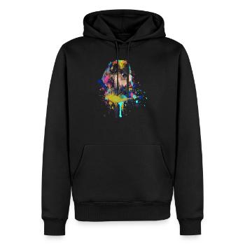 Rauhaardackel Dackel Dachshund Teckel Illustration - Männer Premium Bio Hoodie - Schwarz - Vorne - Nico (187cm)