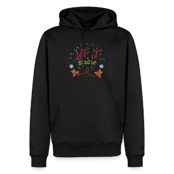 Lass Es Schneien Winter Geschenk Weihnachten - Männer Premium Bio Hoodie - Schwarz - Vorne - Nico (187cm)