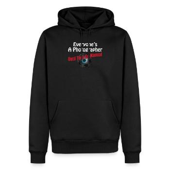 Photographe T-Shirt cadeau photographie - Sweat à capuche Premium bio Homme - noir - Devant - Nico (187cm)