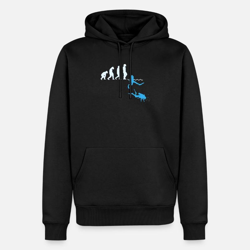 Diver Evolution Shirt Gift Diving - Men’s Premium Organic Hoodie - black