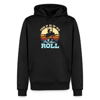 Snowmobile Driving T-Shirt Gift - Men’s Premium Organic Hoodie - black - Front - Nico (187cm)
