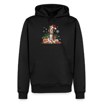 Beagle Weihnachten - Männer Premium Bio Hoodie - Schwarz - Vorne - Nico (187cm)