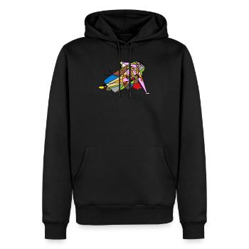 nice - Men’s Premium Organic Hoodie - black - Front - Nico (187cm)