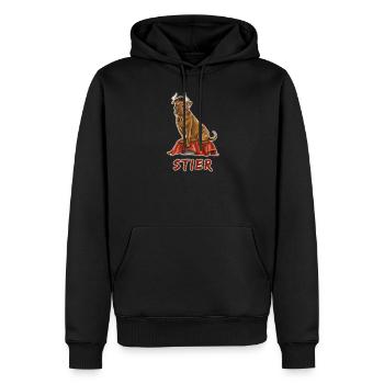 Stier - Männer Premium Bio Hoodie - Schwarz - Vorne - Nico (187cm)