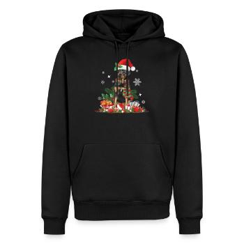 Rottweiler Noël - Sweat à capuche Premium bio Homme - noir - Devant - Nico (187cm)