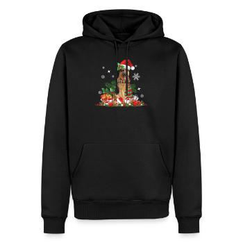 Berger allemand Noël - Sweat à capuche Premium bio Homme - noir - Devant - Nico (187cm)