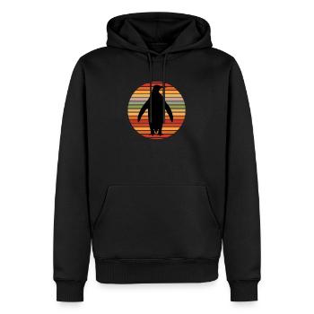 manchot - Sweat à capuche Premium bio Homme - noir - Devant - Nico (187cm)
