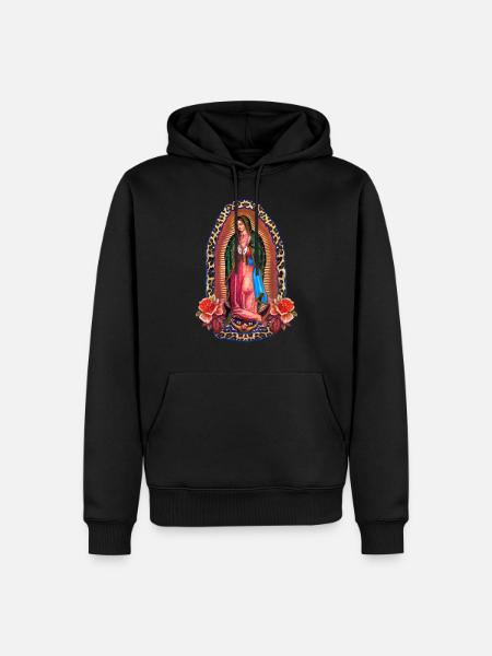 Lady of Guadalupe - Men’s Premium Organic Hoodie - black