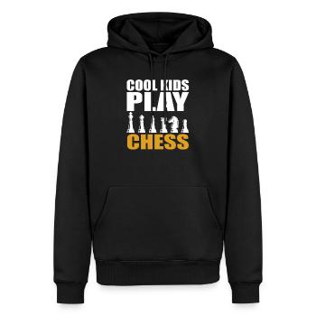 Jeux d’échecs enfants cool - Sweat à capuche Premium bio Homme - noir - Devant - Nico (187cm)