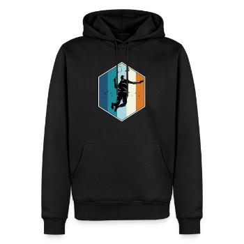 Badminton - Männer Premium Bio Hoodie - Schwarz - Vorne - Nico (187cm)
