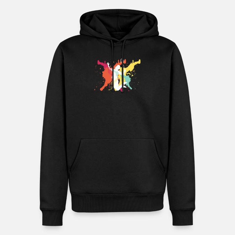 Joueur de badminton - Sweat à capuche Premium bio Homme - noir