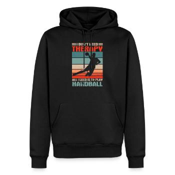 Cadeau de thérapie de handball - Sweat à capuche Premium bio Homme - noir - Devant - Nico (187cm)