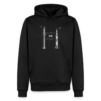 Spacex Starship vs Nasa saturn taille V. - Sweat à capuche Premium bio Homme - noir - Devant - Nico (187cm)