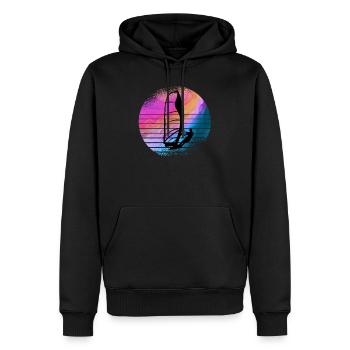 Planche à voile - Sweat à capuche Premium bio Homme - noir - Devant - Nico (187cm)