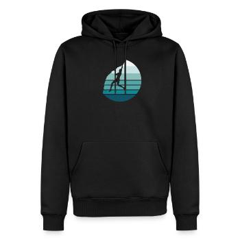 Klettern Kletterer Vintage Sonnenuntergang - Männer Premium Bio Hoodie - Schwarz - Vorne - Nico (187cm)