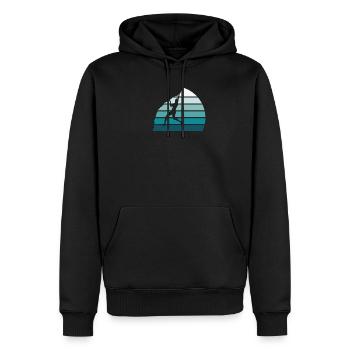 Klettern Kletterer Vintage Blue Stripes - Männer Premium Bio Hoodie - Schwarz - Vorne - Nico (187cm)