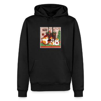 Cochon d'Inde Fan Girl Noël Noël - Sweat à capuche Premium bio Homme - noir - Devant - Nico (187cm)