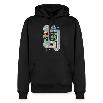 Chemise de carte routière de piste de voiture de course pour papa - Standard - Sweat à capuche Premium bio Homme - noir - Devant - Nico (187cm)