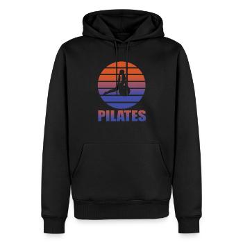 Pilates - Sweat à capuche Premium bio Homme - noir - Devant - Nico (187cm)