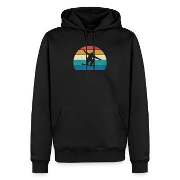 Snowboard Rétro Vintage Snowboard Silhouette - Sweat à capuche Premium bio Homme - noir - Devant - Nico (187cm)