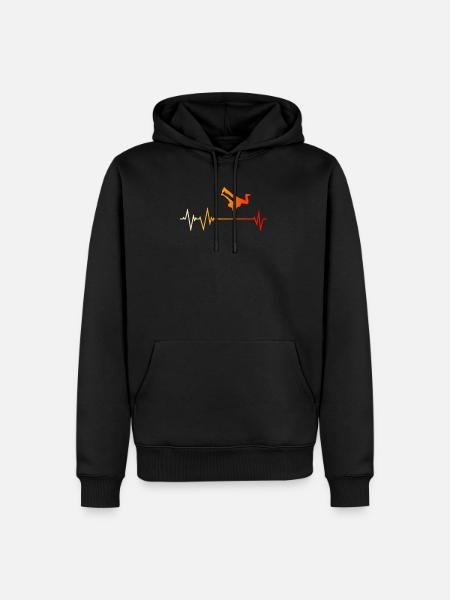 Breakdancing heartbeat - Men’s Premium Organic Hoodie - black
