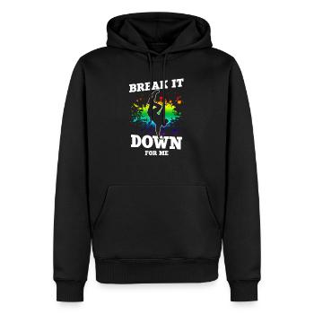 Breakdance - Sweat à capuche Premium bio Homme - noir - Devant - Nico (187cm)