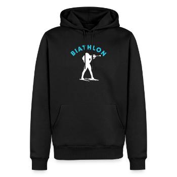 Biathlon - Männer Premium Bio Hoodie - Schwarz - Vorne - Nico (187cm)
