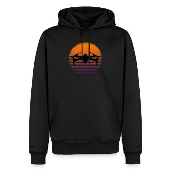 Drohne - Männer Premium Bio Hoodie - Schwarz - Vorne - Nico (187cm)