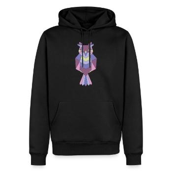 Colored geometric owl - Men’s Premium Organic Hoodie - black - Front - Nico (187cm)
