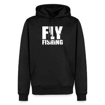 Fliegenfischen - Männer Premium Bio Hoodie - Schwarz - Vorne - Nico (187cm)