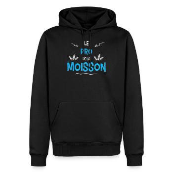 Moisson agriculteur moissonneuse blé cadeau - Sweat à capuche Premium bio Homme - noir - Devant - Nico (187cm)