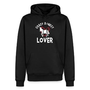 Amoureux des ânes - Sweat à capuche Premium bio Homme - noir - Devant - Nico (187cm)