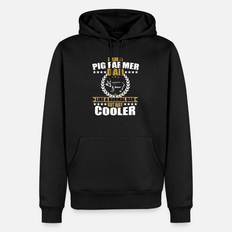 Schwein Bauer Geschenk Papa - Männer Premium Bio Hoodie - Schwarz