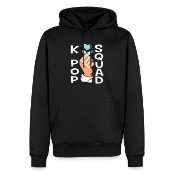 Escouade K-Pop - Sweat à capuche Premium bio Homme - noir - Devant - Nico (187cm)