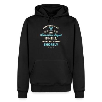 Anesthésie anesthésiste - Sweat à capuche Premium bio Homme - noir - Devant - Nico (187cm)